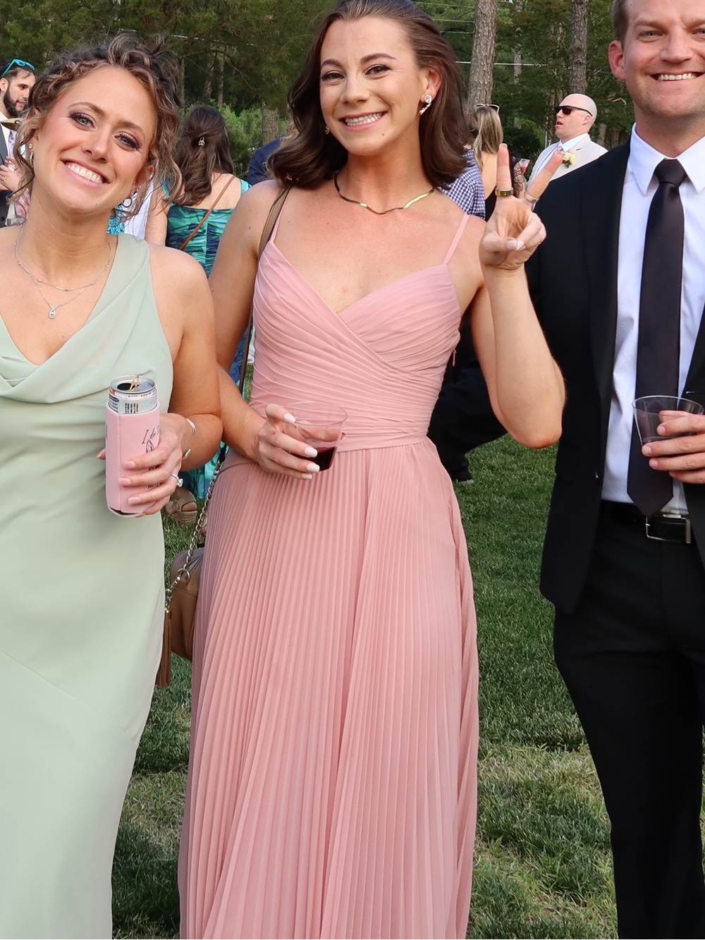 Azazie Vini Rosette Pleated A-Line Bridesmaid Dress